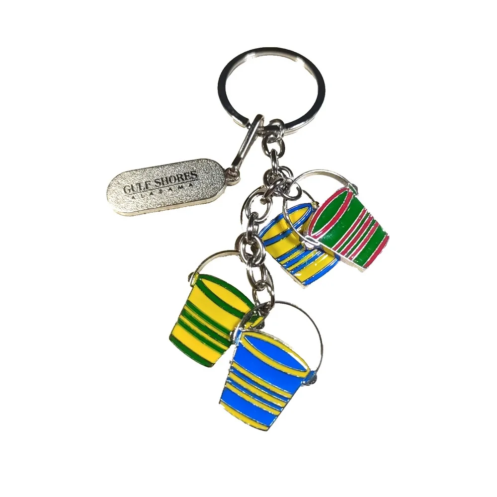 Gulf Shores Alabama Sand Bucket Metal Keychain Souvenir